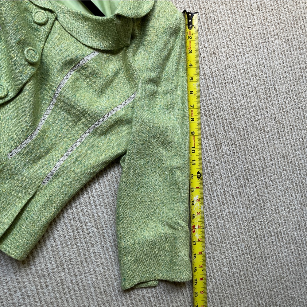 Kay Under New York Linen Silk Blazer Green size 12 - Picture 9 of 14